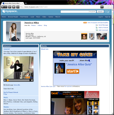 MySpace - profil